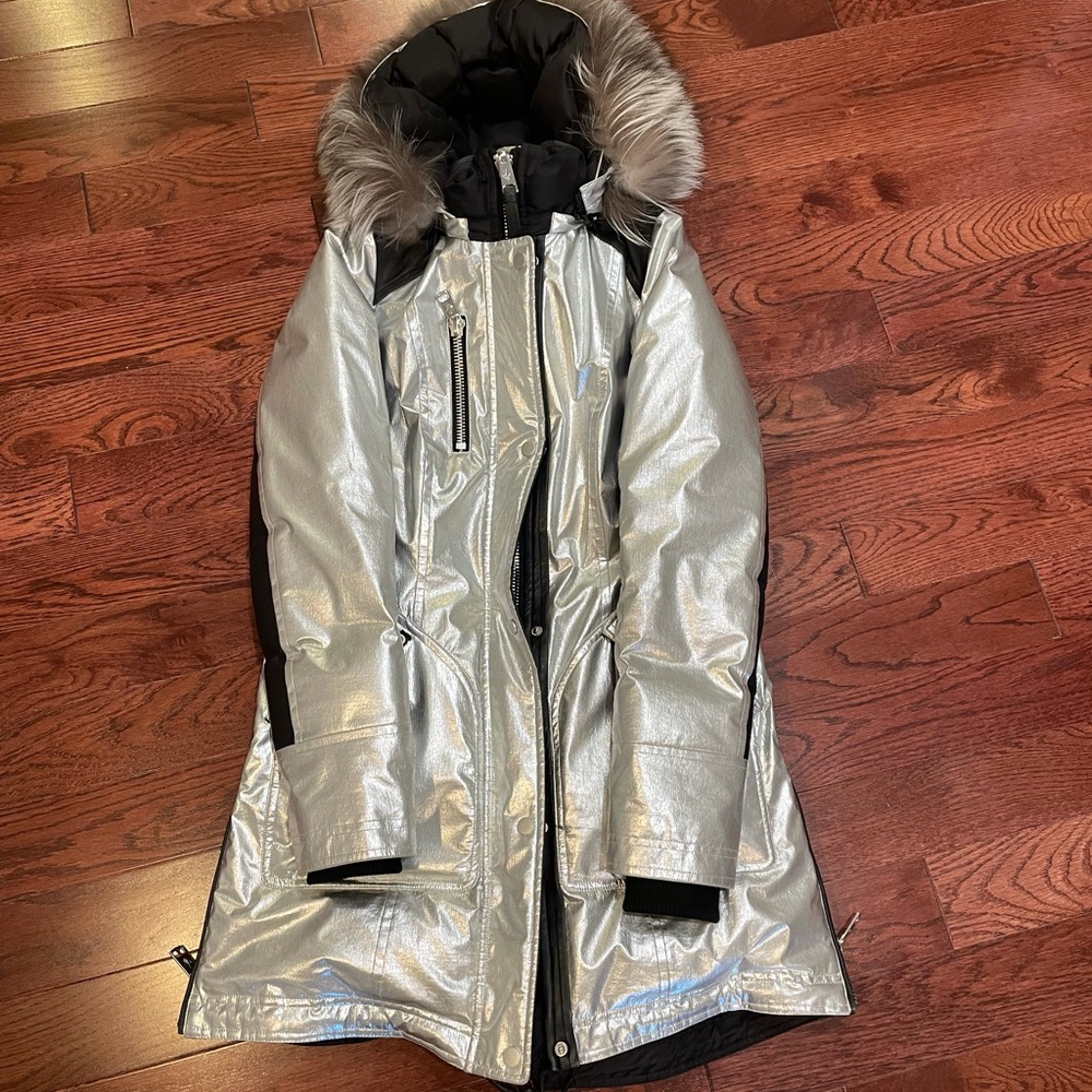 Nicole Benisti astronaut coat with fur detachable hood